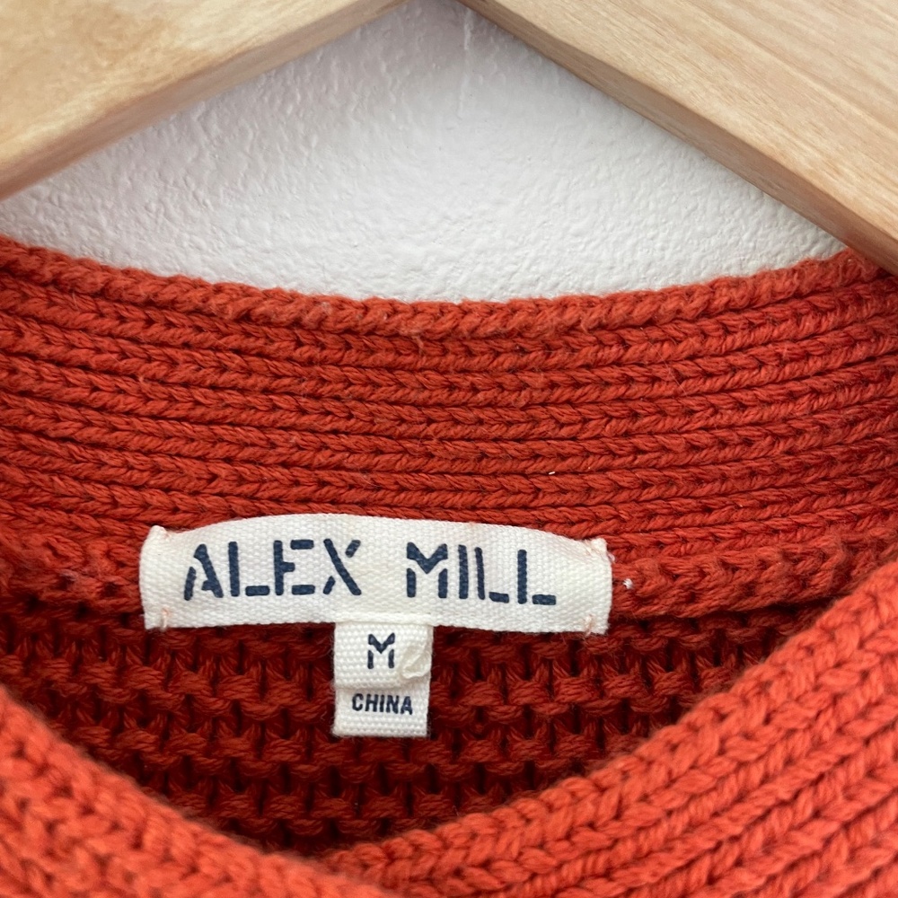 Alex Mill Chunky Knit Button-Up Cardigan in Burnt Orange - Picture 3 of 7